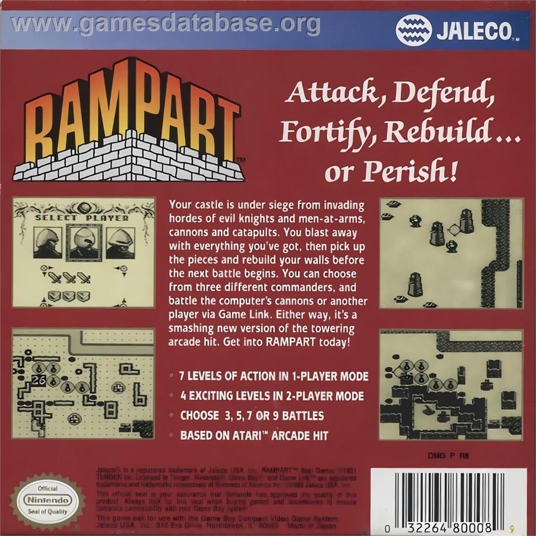 Rampart - Nintendo Game Boy - Artwork - Box Back