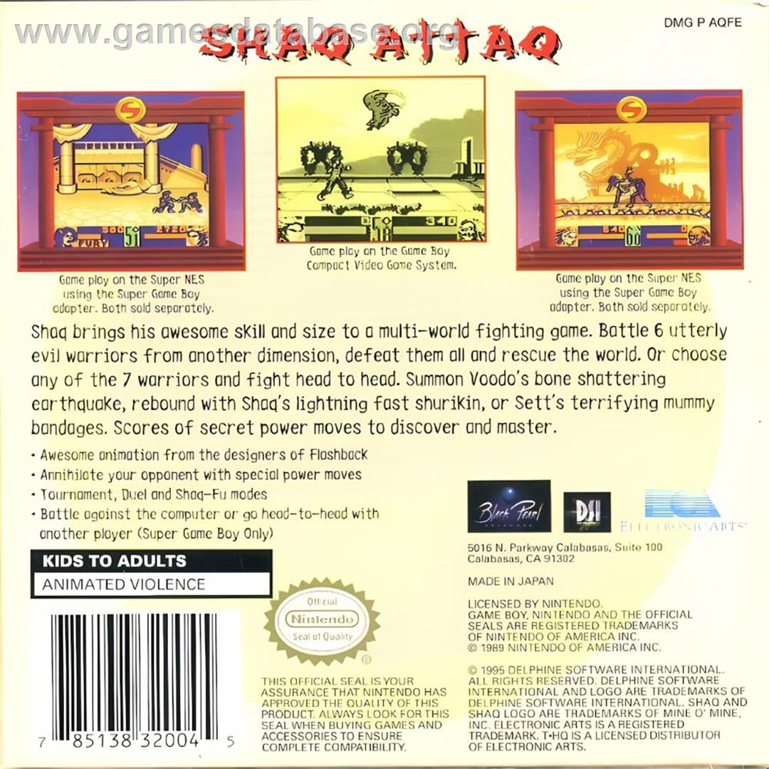Shaq Fu - Nintendo Game Boy - Artwork - Box Back