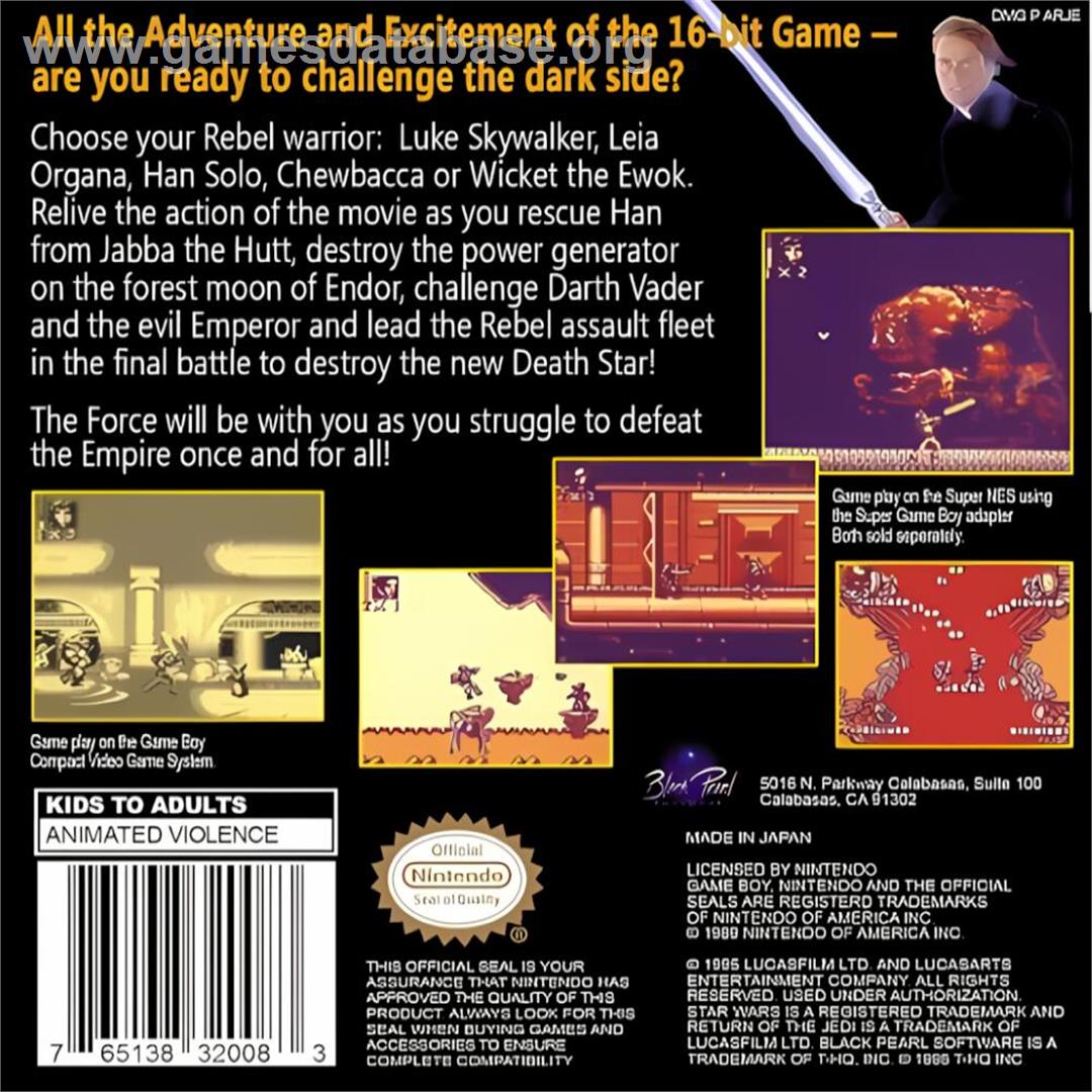 Super Star Wars - Return Of The Jedi - Nintendo Game Boy - Artwork - Box Back