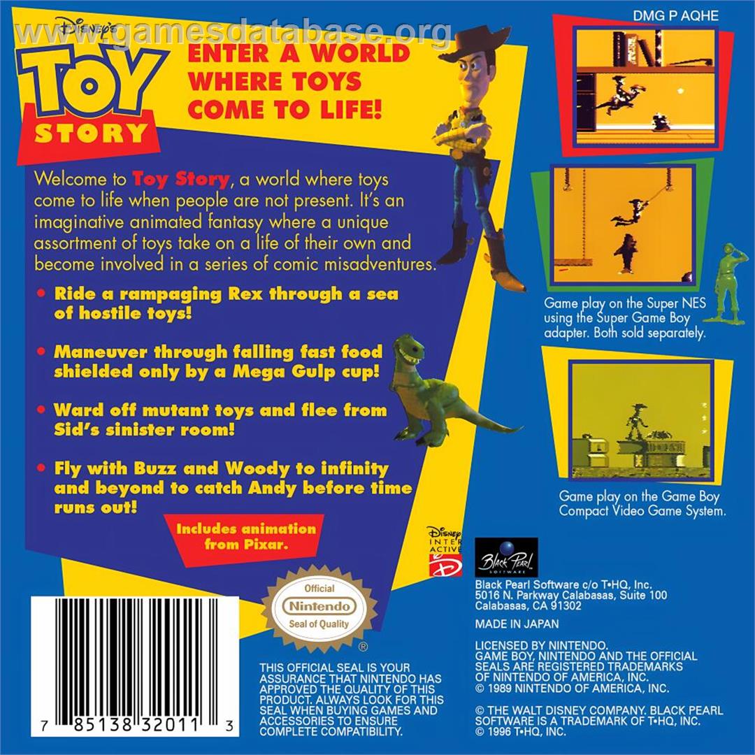 Toy Story - Nintendo Game Boy - Artwork - Box Back