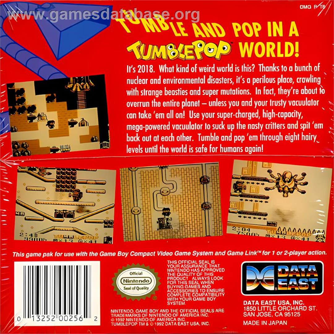 Tumblepop - Nintendo Game Boy - Artwork - Box Back