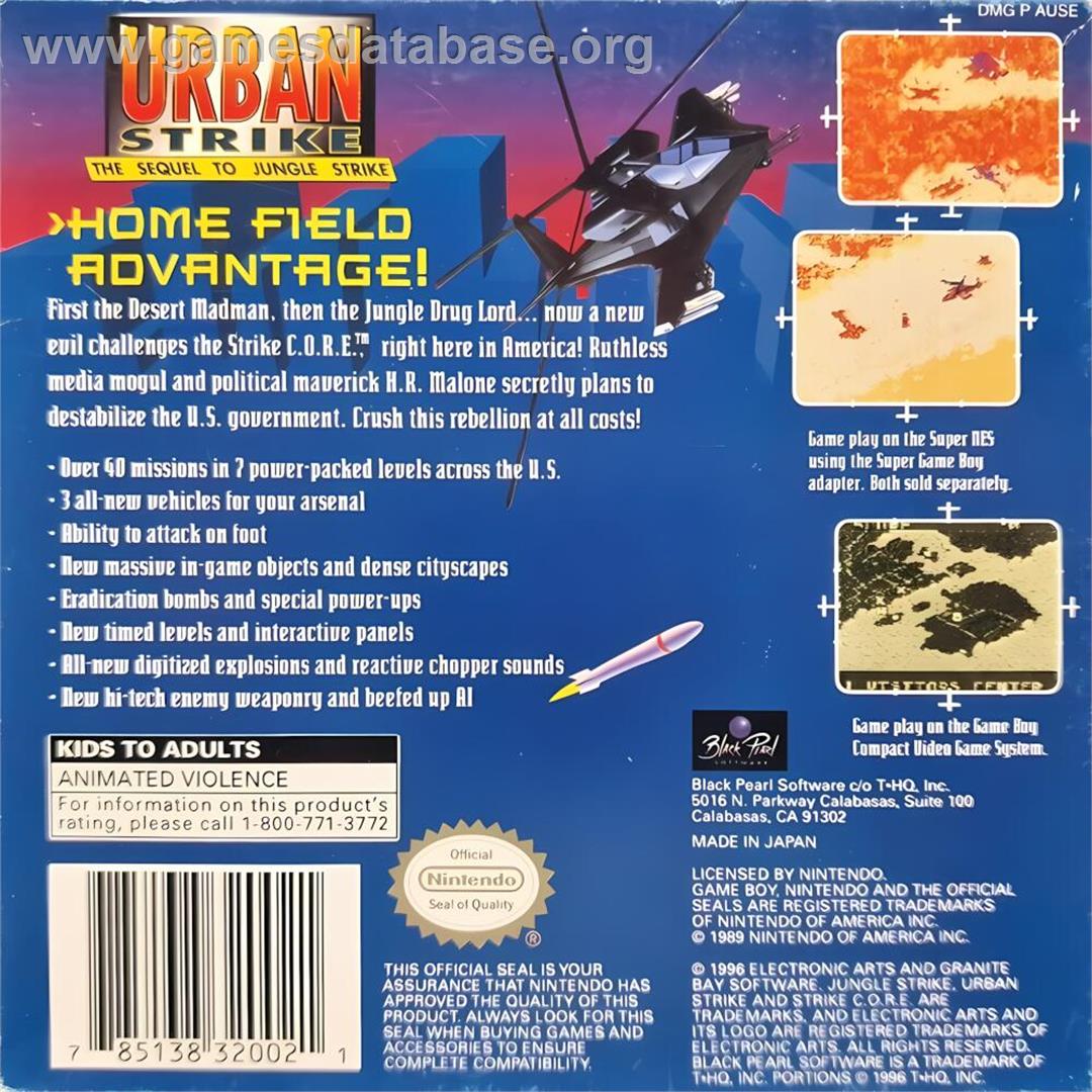 Urban Strike - Nintendo Game Boy - Artwork - Box Back