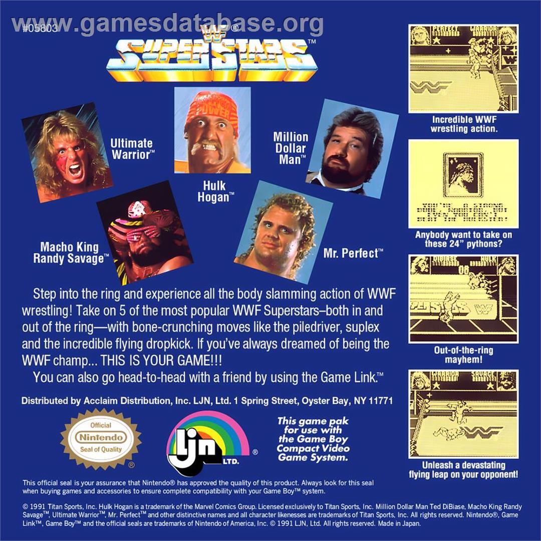 Wwf Superstars - Nintendo Game Boy - Artwork - Box Back