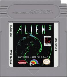 Cartridge artwork for Alien 3 on the Nintendo Game Boy.