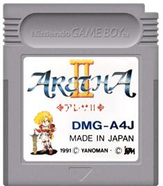 Cartridge artwork for Aretha 2 on the Nintendo Game Boy.