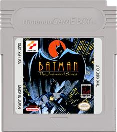 Cartridge artwork for Batman: The Animated Series on the Nintendo Game Boy.