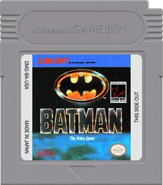 Cartridge artwork for Batman - The Video Game on the Nintendo Game Boy.