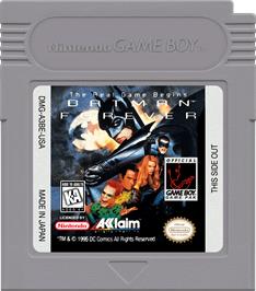 Cartridge artwork for Batman Forever on the Nintendo Game Boy.