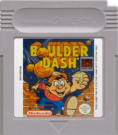 Cartridge artwork for Boulder Dash on the Nintendo Game Boy.