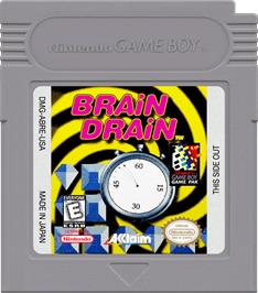 Cartridge artwork for Brain Drain on the Nintendo Game Boy.