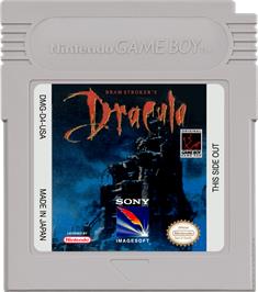 Cartridge artwork for Bram Stoker's Dracula on the Nintendo Game Boy.