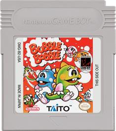 Cartridge artwork for Bubble Bobble on the Nintendo Game Boy.