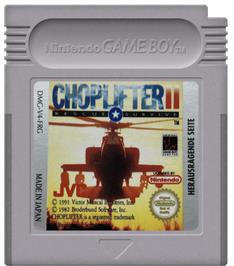 Cartridge artwork for Choplifter 3 on the Nintendo Game Boy.