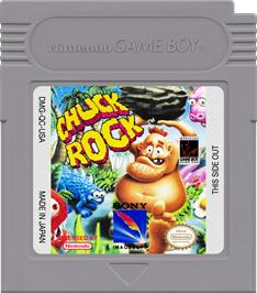 Cartridge artwork for Chuck Rock on the Nintendo Game Boy.