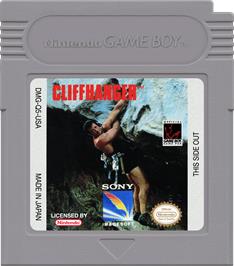 Cartridge artwork for Cliffhanger on the Nintendo Game Boy.
