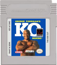 Cartridge artwork for George Foreman's KO Boxing on the Nintendo Game Boy.