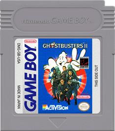 Cartridge artwork for Ghostbusters 2 on the Nintendo Game Boy.