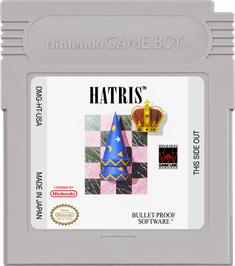 Cartridge artwork for Hatris on the Nintendo Game Boy.