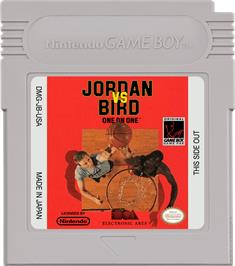 Cartridge artwork for Jordan vs. Bird: One-on-One on the Nintendo Game Boy.