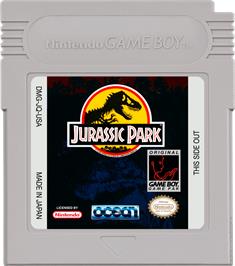 Cartridge artwork for Jurassic Park on the Nintendo Game Boy.