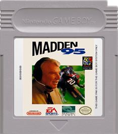 Cartridge artwork for Madden NFL '95 on the Nintendo Game Boy.