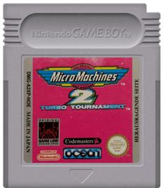 Cartridge artwork for Micro Machines 2 - Turbo Tournament on the Nintendo Game Boy.