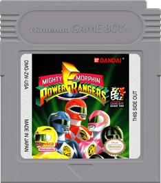 Cartridge artwork for Mighty Morphin Power Rangers on the Nintendo Game Boy.