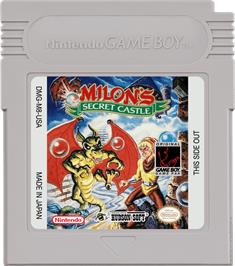 Cartridge artwork for Milon's Secret Castle on the Nintendo Game Boy.
