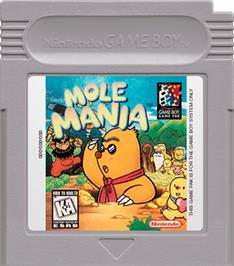 Cartridge artwork for Mole Mania on the Nintendo Game Boy.