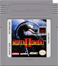 Cartridge artwork for Mortal Kombat 2 on the Nintendo Game Boy.