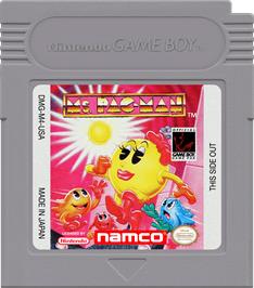 Cartridge artwork for Ms. Pac-man on the Nintendo Game Boy.