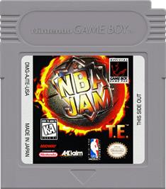 Cartridge artwork for NBA Jam Tournament Edition on the Nintendo Game Boy.