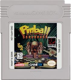 Cartridge artwork for Pinball Fantasies on the Nintendo Game Boy.