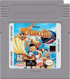 Cartridge artwork for Pinocchio on the Nintendo Game Boy.