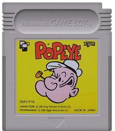 Cartridge artwork for Popeye on the Nintendo Game Boy.