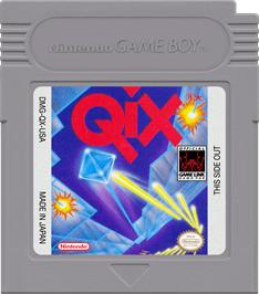 Cartridge artwork for QIX on the Nintendo Game Boy.