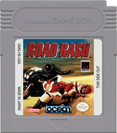 Cartridge artwork for Road Rash on the Nintendo Game Boy.