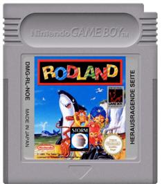 Cartridge artwork for Rod Land on the Nintendo Game Boy.