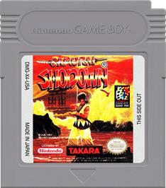 Cartridge artwork for Samurai Shodown on the Nintendo Game Boy.