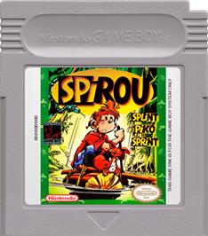 Cartridge artwork for Spirou on the Nintendo Game Boy.