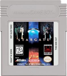 Cartridge artwork for Stargate on the Nintendo Game Boy.