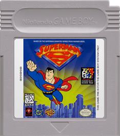 Cartridge artwork for Superman on the Nintendo Game Boy.