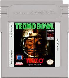 Cartridge artwork for Tecmo Bowl on the Nintendo Game Boy.