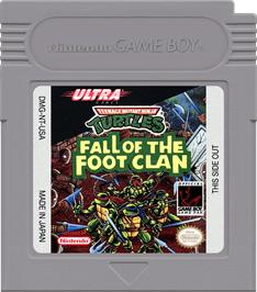 Cartridge artwork for Teenage Mutant Ninja Turtles - Fall Of The Foot Clan on the Nintendo Game Boy.
