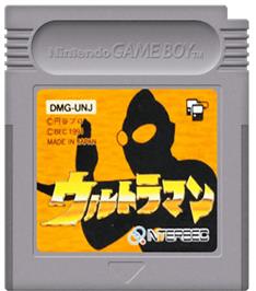 Cartridge artwork for Ultraman on the Nintendo Game Boy.