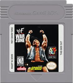 Cartridge artwork for WWF War Zone on the Nintendo Game Boy.