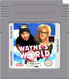 Cartridge artwork for Wayne's World on the Nintendo Game Boy.