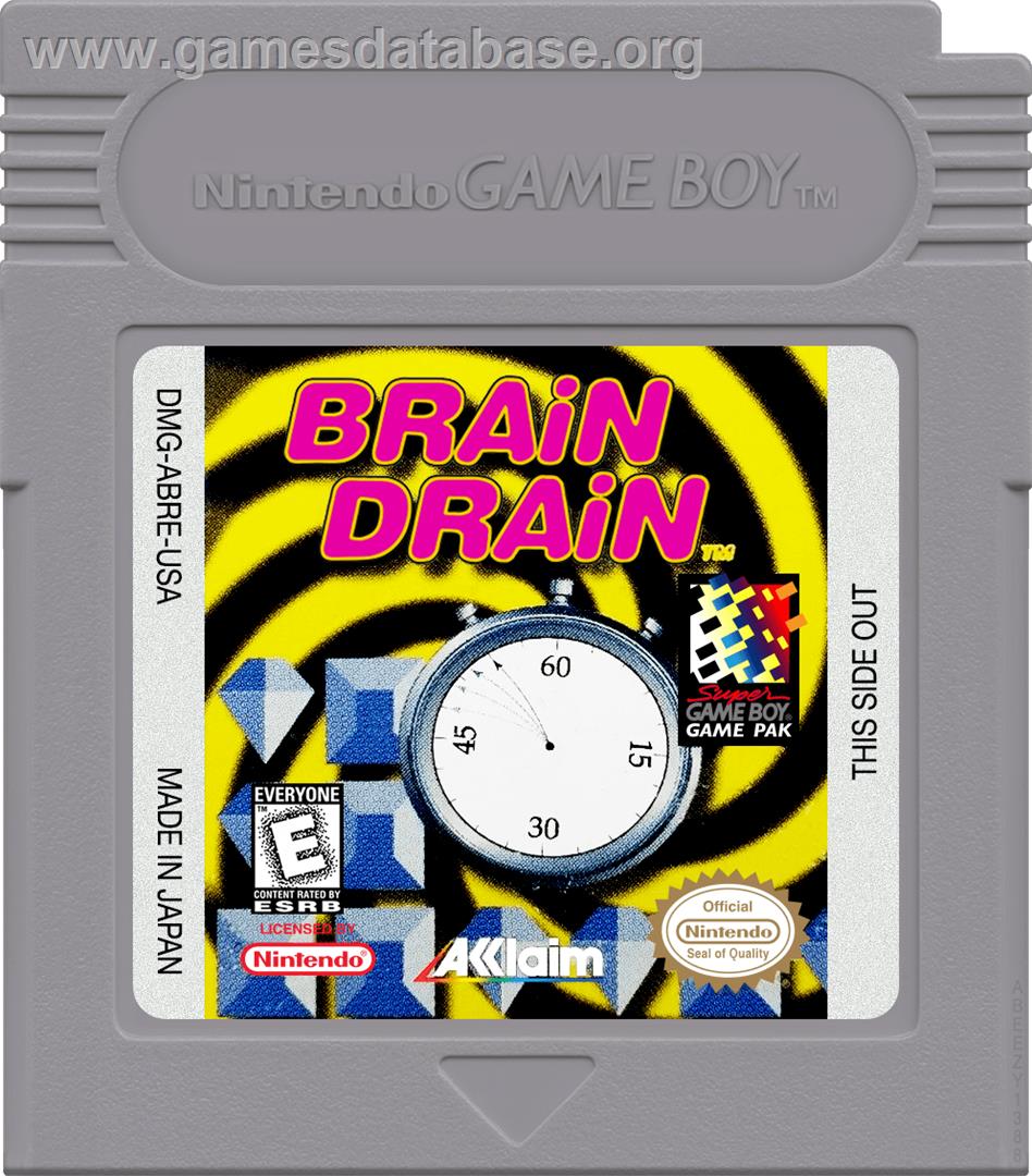 Brain Drain - Nintendo Game Boy - Artwork - Cartridge