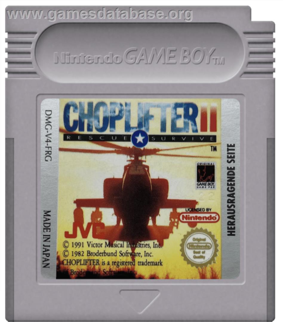 Choplifter 3 - Nintendo Game Boy - Artwork - Cartridge