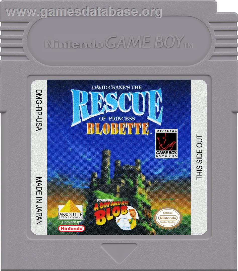 David Crane's The Rescue Of Princess Blobette - Nintendo Game Boy - Artwork - Cartridge